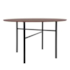 Mesa Londres - Base Preta - Tampo Redondo 124cm - Madeira Pau Ferro