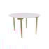 Mesa Marselha - Base Natural - Tampo Redondo 120cm - Cor Branca
