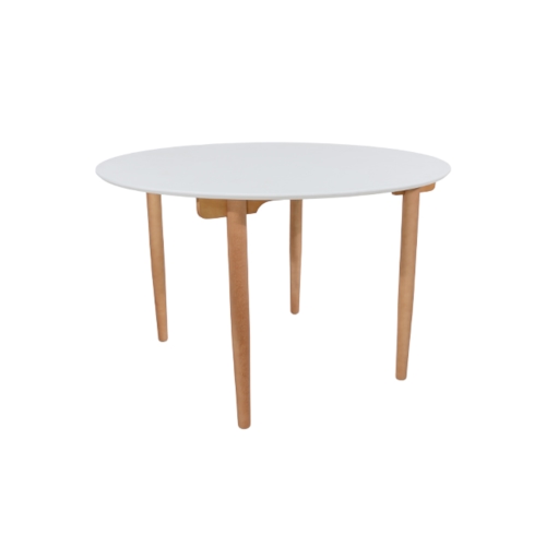 Mesa Marselha - Base Natural - Tampo Redondo 120cm - Cor Branca Mesa Marselha - Base Natural - Tampo Redondo 120cm - Cor Branca