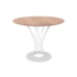 Mesa Noguchi Cyclone - Base Branca - Tampo Redondo 90cm - Madeira Natural