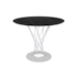 Mesa Noguchi Cyclone - Base Branca - Tampo Redondo 90cm - Preta Ebanizada