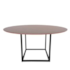 Mesa Olympiah - Base Preta - Tampo Redondo 137cm - Madeira Escurecida