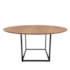 Mesa Olympiah - Base Preta - Tampo Redondo 137cm - Madeira Natural