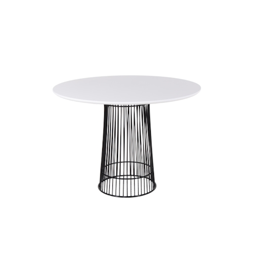 Mesa Platner - Base Preta - Branca