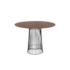 Mesa Platner - Base Preta - Tampo Redondo 90cm - Madeira Escurecida