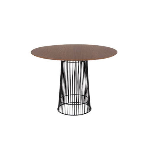 Mesa Platner - Base Preta - Madeira Imbuia