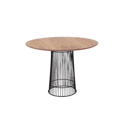 Mesa Platner - Base Preta - Madeira Natural