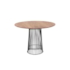 Mesa Platner - Base Preta - Tampo Redondo 90cm - Madeira Natural