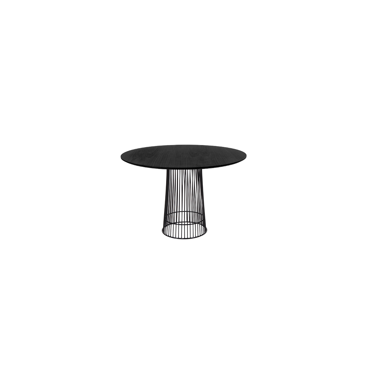 Mesa Platner - Base Preta - Preta Ebanizada
