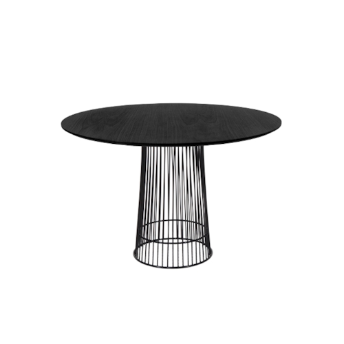 Mesa Platner - Base Preta - Preta Ebanizada