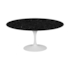 Mesa Saarinen Tulipa Branca - Tampo Oval 120x80cm - Granito Preto Absoluto