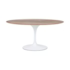 Mesa Saarinen Tulipa Branca - Tampo Oval 198x122cm - Madeira Escurecida