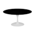  Mesa Saarinen Tulipa Oval Branca 120x80cm - Madeira Preta