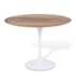 Mesa Saarinen Tulipa Branca - Tampo Redondo 90cm - Madeira Escurecida