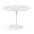 Mesa Saarinen Tulipa Branca - Tampo Redondo 90cm - Mármore Carrara