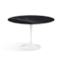Mesa Saarinen Tulipa Branca - Tampo Redondo 90cm - Mármore Nero Marquina