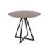 Mesa Zig - Base Preta - Tampo Redondo 70cm - Madeira Escurecida