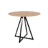 Mesa Zig - Base Preta - Tampo Redondo 60cm - Madeira Natural