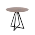 Mesa Zig - Base Preta - Tampo Redondo 60cm - Madeira Pau Ferro