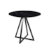 Mesa Zig - Base Preta - Tampo Redondo 60cm - Mármore Nero Marquina