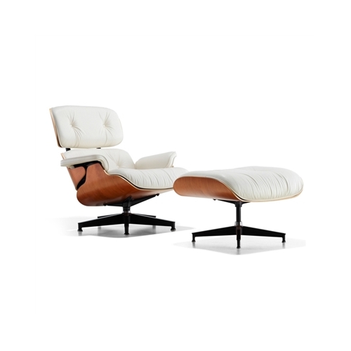 Poltrona Charles Eames com Puff - Cor Branca