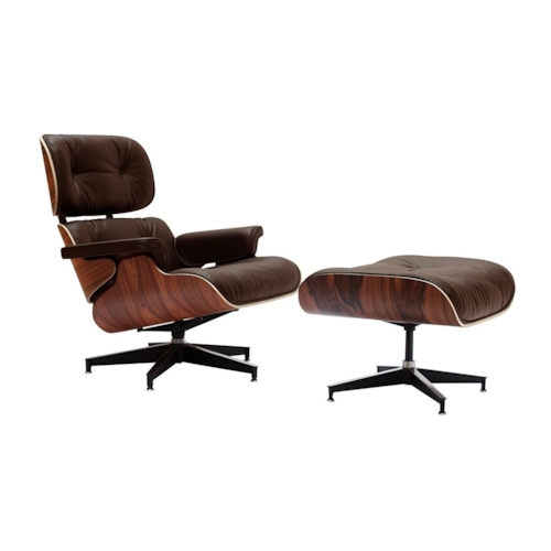 Poltrona Charles Eames com Puff - Cor Marrom