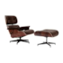 Poltrona Charles Eames com Puff - Couro Natural - Cor Marrom